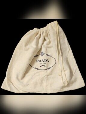 Authentic Prada Milano Large Dust Bag 14.5" White Handbag Replacement Storage